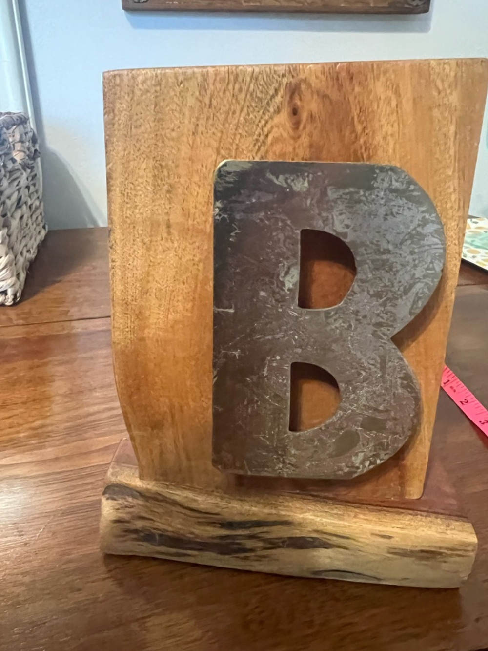Rustic Wood “B” sculpture